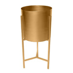 22; 18 Round Indoor Planter; Iron Stand; Set of 2; Champagne Gold; DunaWest