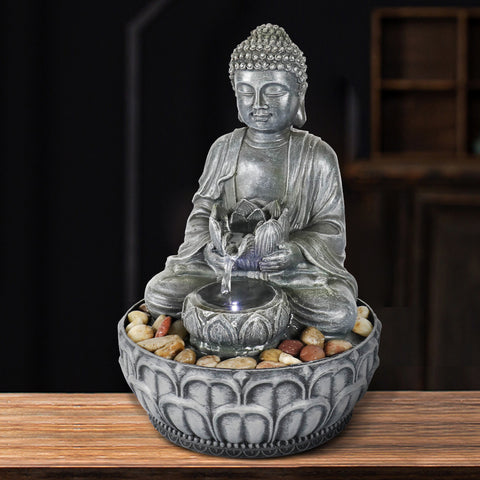 11.1-inch Meditation Buddha Water Fountain Relaxing Decor for Home Office