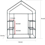 56" W x 56" D x 76" H, Walk in Outdoor Plant Gardening Greenhouse 2 Tiers 8 Shelves, Anchors Included