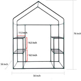 56" W x 56" D x 76" H, Walk in Outdoor Plant Gardening Greenhouse 2 Tiers 8 Shelves, Anchors Included