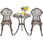 3 Pcs Cast Aluminum leaf anitque finish bronze Bistro Set