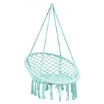 Comfortable And Safe Hanging Hammock Chair With Handwoven Macrame Cotton Backrest