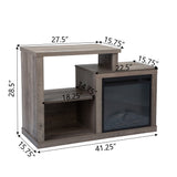 Fireplace TV Stand for TVs Up to 41" Media Entertainment Center Console Table, Open Storage Shelves, Taupe