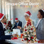 2ft Tabletop Artificial Mini Christmas Tree, Flocked Snow; Ornaments, Home & Office
