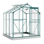 Upgraded Outdoor Patio 6.2ft Wx6.3ft D Greenhouse; Walk-in Polycarbonate, 2 Windows. Base; Aluminum Sliding Door Garden; Backyard