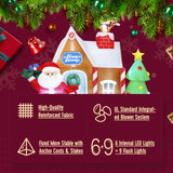 7ft Christmas Inflatable Gingerbread House Santa Claus LED Lighted Yard  Decor for Holiday Season