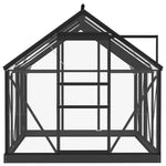 Large Glass Greenhouse Anthracite 61"x78.9"x75.2" Aluminum