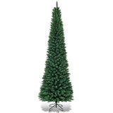 PVC Artificial Slim Pencil National Christmas Tree with Metal Stand