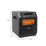 ZOKOP 1500W Quartz Tube Heater Digital Style 4 Quartz Black (Metal Fan)