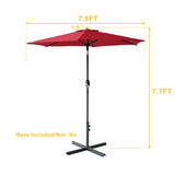 Outdoor Patio Table Market Beach Umbrella, Push Button Tilt 360 Degree, Rotation crank, Garden, Deck, Backyard, Pool