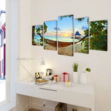 Canvas Wall Print Picture wall Decor Set Sand Beach with Hammock 79" x 39"