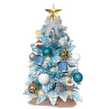2ft Tabletop Artificial Mini Christmas Tree, Flocked Snow; Ornaments, Home & Office