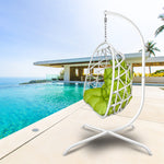 Swing Egg Chair, Stand, Indoor Outdoor Wicker Rattan Patio Basket Hanging Chair, C Type bracket ; cushion pillow;