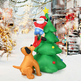 6.5 Feet Outdoor Inflatable Christmas Tree Santa Dog Decor with LED Lights