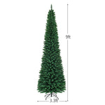 PVC Artificial Slim Pencil National Christmas Tree with Metal Stand