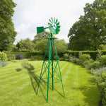 8ft Windmill Backyard, Ornamental, Yard, Weather Resistant Outdoor Garden Decor, Weather Vane