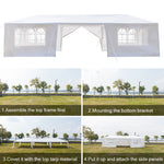 Party Tent 3 x 9m Eight Sides Two Doors Waterproof WeddingTent with Spiral Tubes