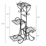 4 Potted Square Flower Metal Shelves Plant Pot Display Garden Stand Decoration