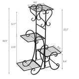 4 Potted Square Flower Metal Shelves Plant Pot Display Garden Stand Decoration