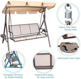 3 Person Patio Swing Seat with Drink Trays, Adjustable Canopy, Patio, Garden, Poolside, Balcony