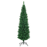 PVC Artificial Slim Pencil National Christmas Tree with Metal Stand