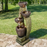 40inches Tall Modern Outdoor Fountain - Garden Fountain Contemporary Design for Garden, Patio Decor