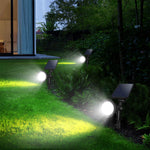 2Pcs Solar Spotlight Outdoor Dusk To Dawn Light Wall Path Lawn Garden Lamp Waterproof