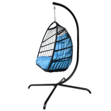 Swing Egg Chair, Stand, Indoor Outdoor Wicker Rattan Patio Basket Hanging Chair, C Type bracket ; cushion pillow;