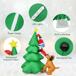 6.5 Feet Outdoor Inflatable Christmas Tree Santa Dog Decor with LED Lights