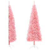 Slim Artificial Half Christmas Tree with Stand Pink 59.1"