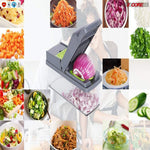 11 in1 Multifunctional Veggie Chopper cheese grater Kitchen Gadget with Container - Grey