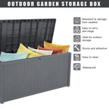 Free shipping 113gal Outdoor Garden Plastic Storage Deck Box Chest Lockable Seat Waterproof