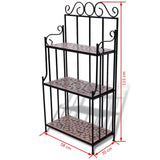 Plant Stand Display Terracotta Color Mosaic Pattern Shelves