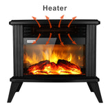 1500w Electric Fireplace Freestanding Heater 3D Realistic Flame Overheating Safety shut off