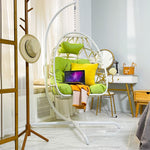 Swing Egg Chair, Stand, Indoor Outdoor Wicker Rattan Patio Basket Hanging Chair, C Type bracket ; cushion pillow;