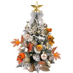 2ft Tabletop Artificial Mini Christmas Tree, Flocked Snow; Ornaments, Home & Office