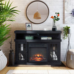 Electric Fireplace TV Stand Storage Cabinet Black