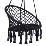 Hammock Chair Macrame Swing Max 330 Lbs Hanging Cotton Rope Chair for Indoor and Outdoor