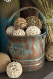 Green Tinged Metal Bucket Planter With Handles; Set of 3