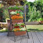 5-tier Vertical Garden Planter Box Elevated Raised Bed with 5 Containers