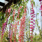 Artificial Wisteria Flowers Vine Silk Flower Wedding Garden Party Hanging Decor