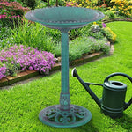 New Design Outdoor Garden Green  Patina finish Pedestal Bird Bath or Feeder