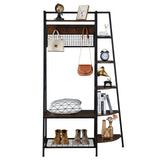 Entryway Hall Tree with Hooks; Storage Shelves, Shoes Bench;Freestanding Organizer Coat Rack, Shelf Black Walnut