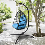 Swing Egg Chair, Stand, Indoor Outdoor Wicker Rattan Patio Basket Hanging Chair, C Type bracket ; cushion pillow;