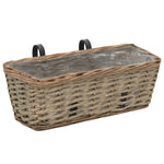 Balcony Planter 2 pcs Wicker with PE Lining 15.7"