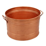 Copper Hammered Pattern Galvanized Farmhouse Style Tub Pot Bucket