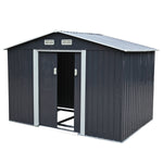 6.3' x 9.1' Outdoor Backyard Garden Metal Storage Shed Utility Tool Storage