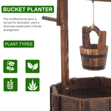 Outdoor Reinforced And Anti-corrosive Wooden Wishing Well Flowerpot Garden Decor