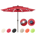 outdoor furniture 10Ft 3-Tiers 32LEDS Patio Umbrella Red or color