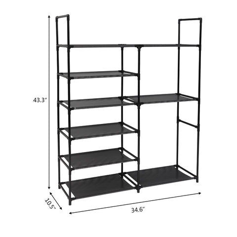 6 Tier Shoe Rack Fabric Tower Towel Storage Organizer Cabinet